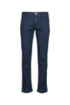 Jacob Cohen Trousers With Belt Loops And Pockets In Blue