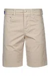 Jacob Cohen Tailored Shorts With Pockets And Belt Loops In Beige