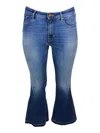 Jacob Cohen Victoria Crop Jeans In Light Stretch Denim With Trumpet Shape And 5-pocket Fringed Hem In Denim