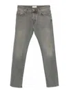 Jacob Cohen Slim Fit Casual Trousers With Faded Grey Wash And Curved Stitch Detail In Gray