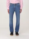Jacob Cohen Trousers With Belt Loops And Contrast Stitching In Blue