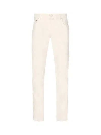 Jacob Cohen Nick Low-rise Slim-fit Trousers In Beige