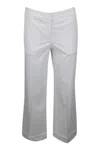 Jacob Cohen Luxury Edition Selena Cropped Trousers In Soft Stretch Cotton With Chinos America Pockets With Zip C In White