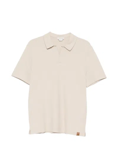 Jacob Cohen Piqué-weave V-neck T-shirt In Neutral