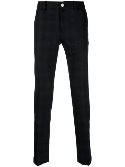 Jacob Cohen Plaid-check Wool-blend Tapered Trousers In Blue