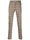 Jacob Cohen Plaid-check Wool-blend Tapered Trousers In Brown