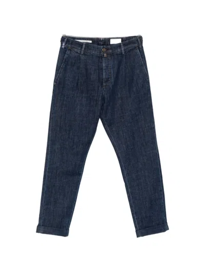 Jacob Cohen Pleated Straight-leg Jeans In Blue