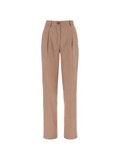 Jacob Cohen Pleated Trousers In Brown