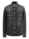 Jacob Cohen Western Shirt In Cotton And Lyocell Denim In Black