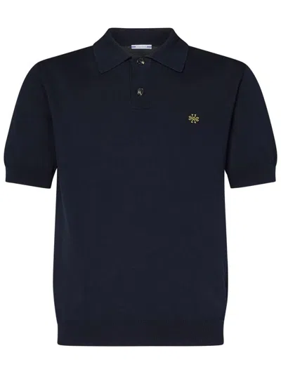 Jacob Cohen Logo Embroidered Polo Shirt In Blue