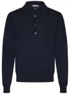 Jacob Cohen Buttoned Placket Polo With Ribbed Collar In Blue