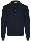 Jacob Cohen Buttoned Placket Polo With Ribbed Collar In Blue In Blue