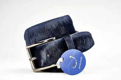Jacob Cohen Pony Hair Belt In Blue