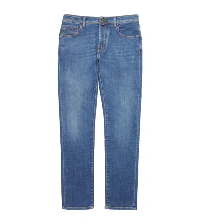 Jacob Cohen Pony-patch Bard Slim Jeans In Blue