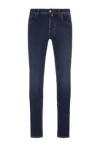Jacob Cohen Navy Blue Cotton Blend Mid-rise Jeans In Black