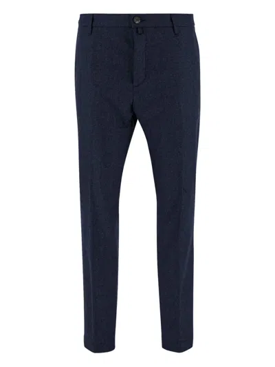 Jacob Cohen Pressed-crease Wool Trousers In Blue
