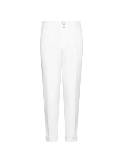 Jacob Cohen Pressed-crease Turn-up Trousers In White