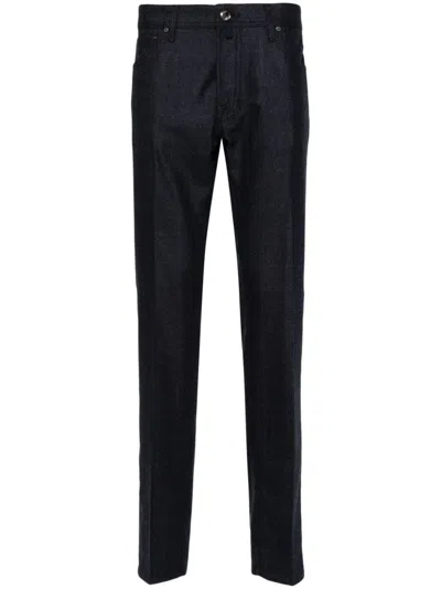 Jacob Cohen Prince Of Wales Check Trousers In Black