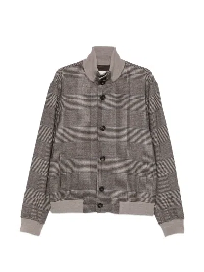 Jacob Cohen Prince Of Wales Check Wool Jacket In Brown