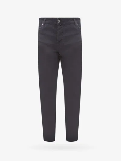 Jacob Cohen Regular Slim Fit Cotton Trouser With Back Pony-skin Patch In Blue