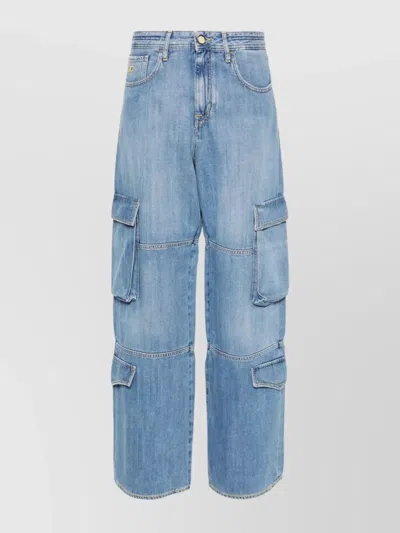 JACOB COHEN RELAXED FIT CARGO JEANS WITH CONTRAST STITCHING