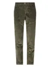 Jacob Cohen Ribbed Trim Cotton Trousers In Green