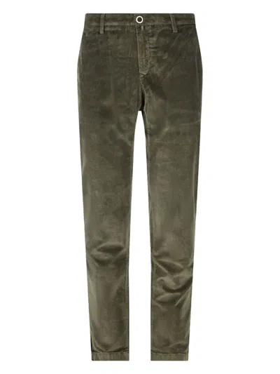 JACOB COHEN RIBBED TRIM COTTON TROUSERS