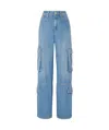 Jacob Cohen Light Blue Riri Relaxed Fit Cargo Jeans In Blue