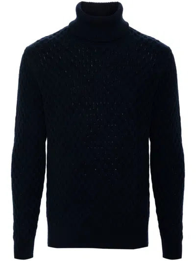 Jacob Cohen Roll-neck Sweater In Blue