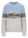 Jacob Cohen Color Block Crew Neck Sweater In Multi