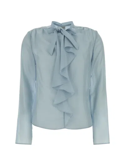 Jacob Cohen Blusa Con Volant Davanti In Blue