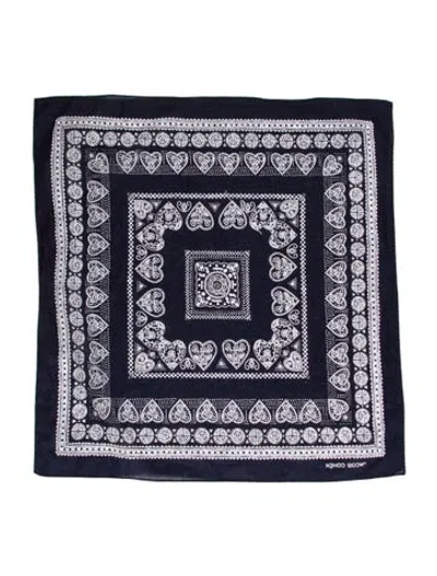 Pre-owned Jacob Cohen Satin Printed Scarf In Black
