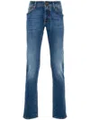 Shop Jacob Cohen Scarf-detail Jeans In Blue