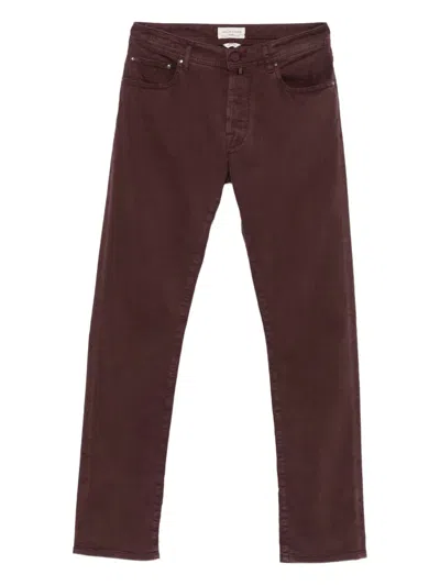 Jacob Cohen Scoot Five-pocket Cotton Trousers In Brown