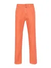 Jacob Cohen Scott Herringbone Tapered Trousers In Naranja