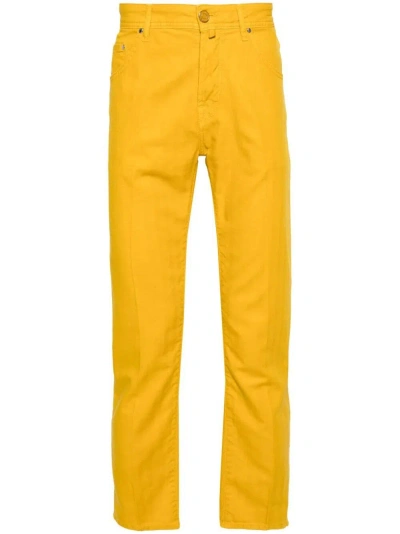 Jacob Cohen Scott Cropped Trousers In Yellow