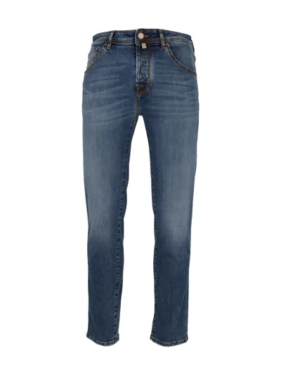 Jacob Cohen Scott 5 Pockets Slim Fit Cropped Pants In Blue