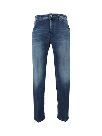 Jacob Cohen Scott 5 Pockets Slim Fit Cropped Pants In Blue