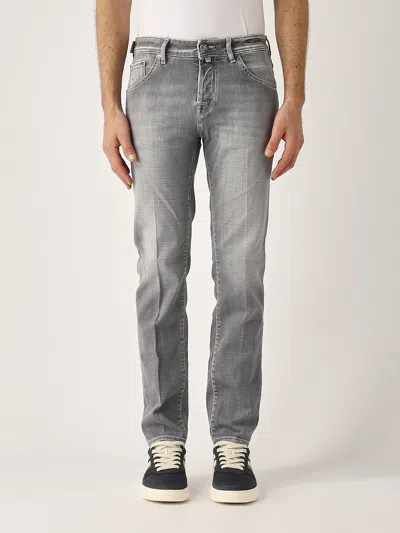 Jacob Cohen Scott 5 Tasche Slim Cropped/carrot Jeans In Gray
