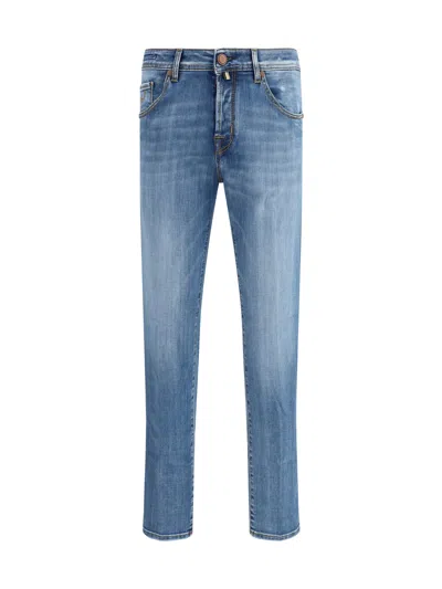 Jacob Cohen Scott Cropped Slim Fit 5-pocket Jeans In Blue