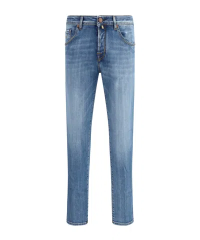 Jacob Cohen Scott Cropped Slim Fit Jeans In Blue