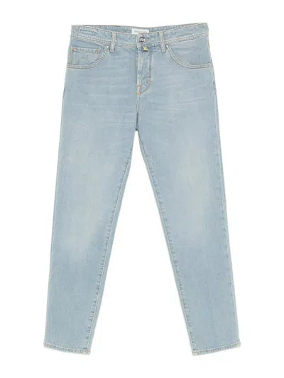 Jacob Cohen Scott Cropped Slim Fit Pants In Blue