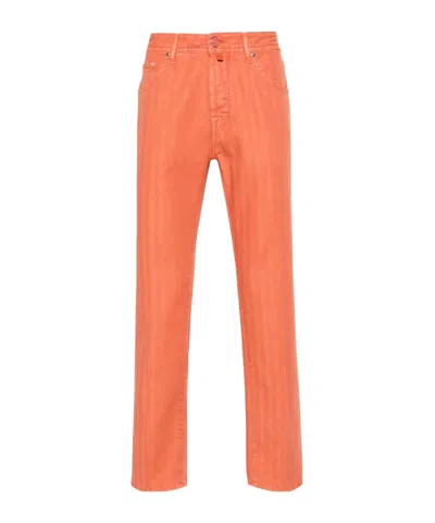 JACOB COHEN SCOTT HERRINGBONE TAPERED TROUSERS