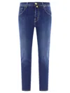 Jacob Cohen Blue Slim Five Pockets Jeans With Logo Patch