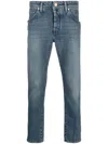 Jacob Cohen Scott Low-rise Tapered Jeans In Blue