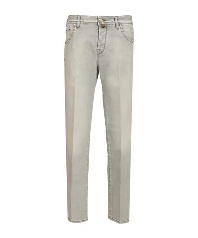 Jacob Cohen Scott Slim Cropped Jeans In Gray