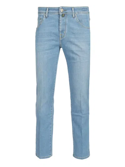 Jacob Cohen Scott Slim Fit Carrot Trousers In Blue