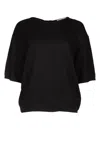 Jacob Cohen Cropped Metallic Knit Wrap Top In Black
