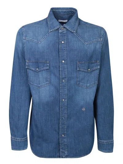 Jacob Cohen Denim Shirt With A Pointed Collar In Blue