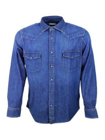 Jacob Cohen Denim Shirt In Clear Blue